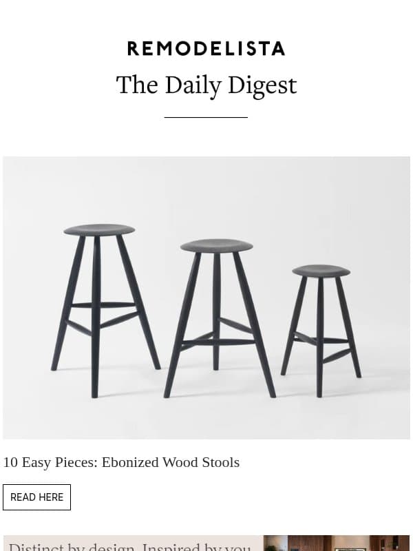 10 Easy Pieces: Ebonized Wood Stools email from Remodelista
