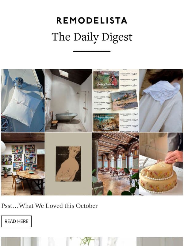 Psst…What We Loved this October email from Remodelista
