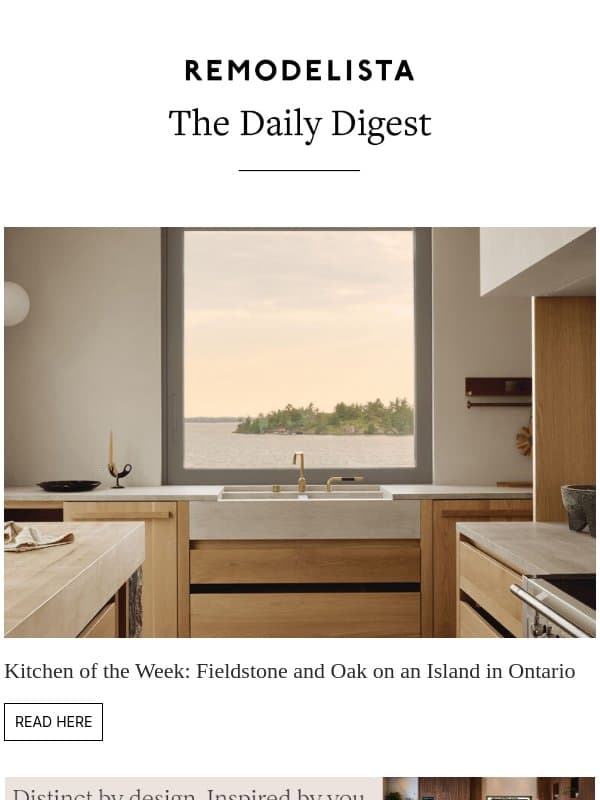 Kitchen of the Week: Fieldstone and Oak on an Island in Ontario email from Remodelista