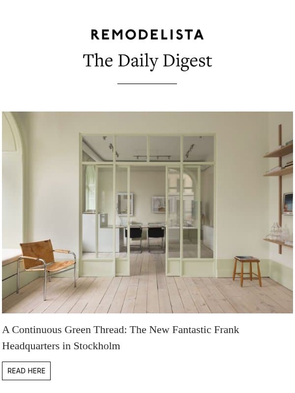 A Continuous Green Thread: The New Fantastic Frank Headquarters in Stockholm email from Remodelista