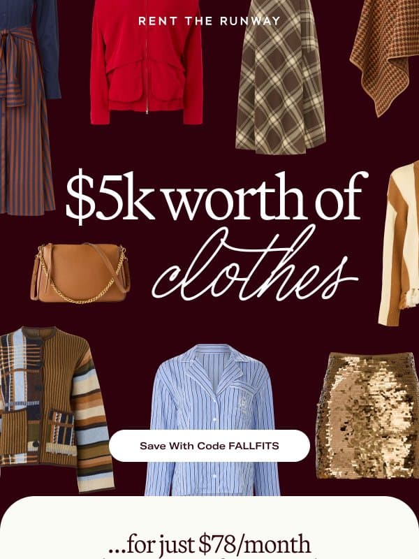 A pick-me-up for your wardrobe email from Rent The Runway