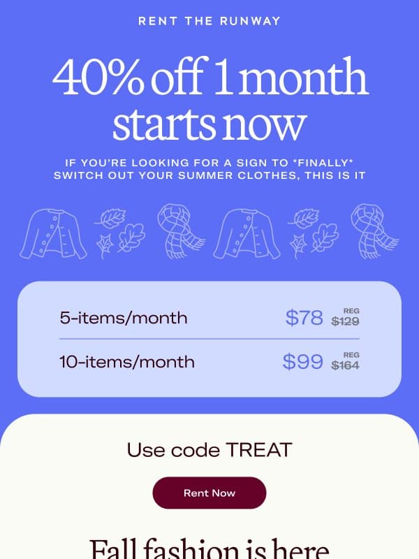 Step away from the shorts email from Rent The Runway
