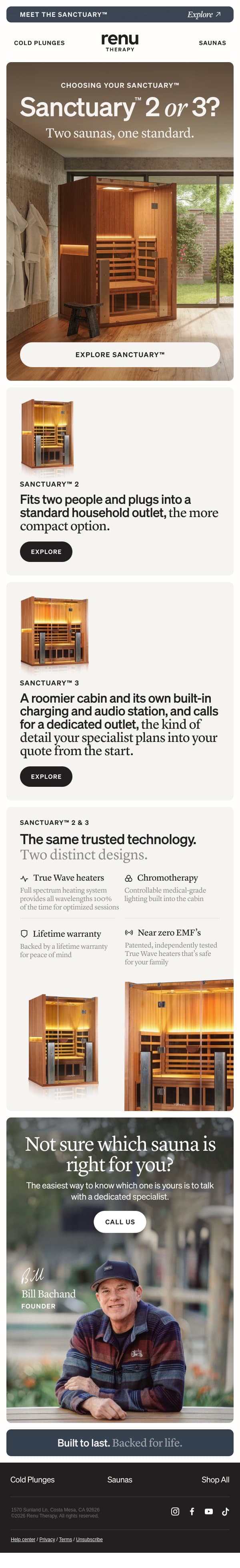 Which Sanctuary™ is yours? email from Renu Therapy screenshot