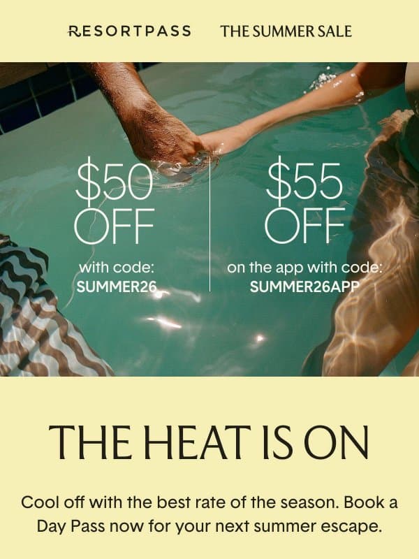 Pool days at the best rate email from ResortPass