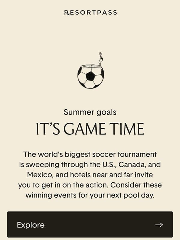 Kick off your soccer summer email from ResortPass