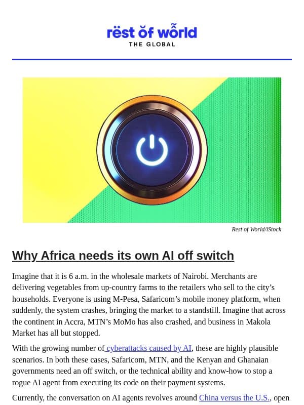 Why Africa needs its own AI off switch email from Rest of World