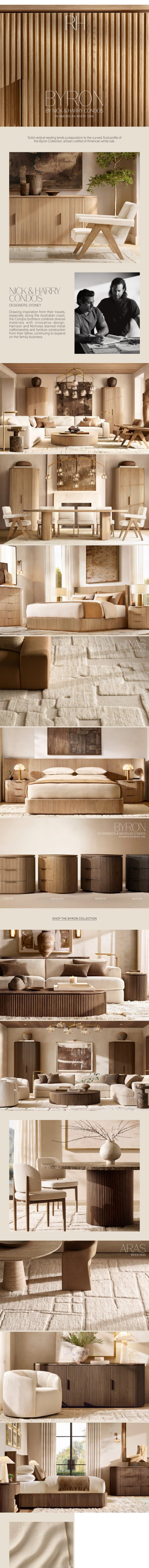 Discover the Byron Collection in Reeded American White Oak email from Restoration Hardware screenshot