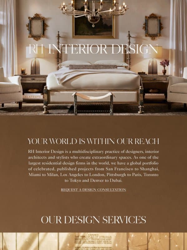 Reimagine Your Home with RH Interior Design email from Restoration Hardware