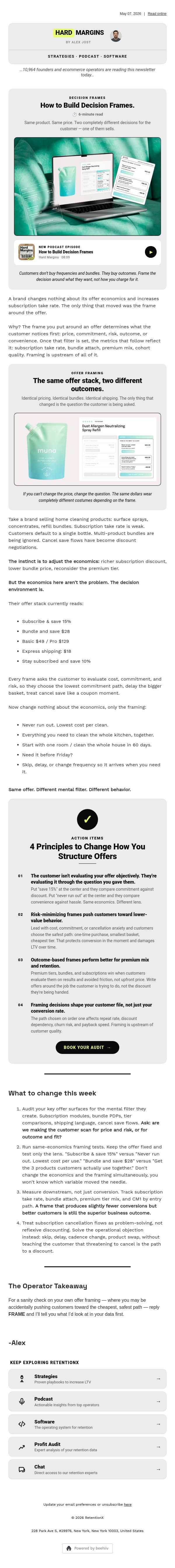 Same offer. Different Frame. Different outcome. email from RetentionX screenshot