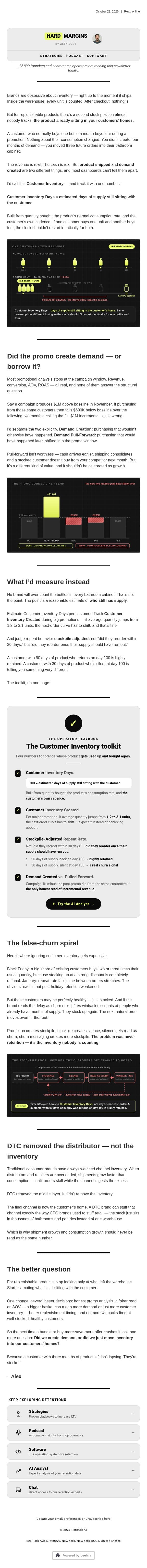 Not churned. Just stocked. email from RetentionX screenshot