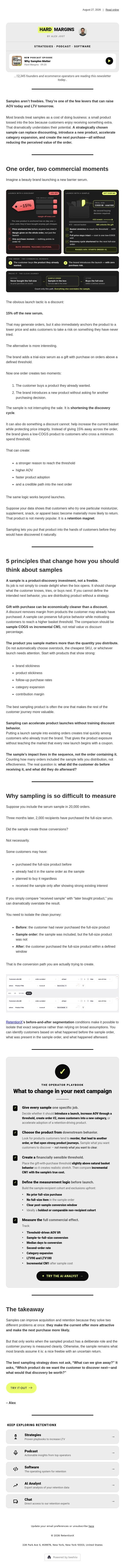 Did your sampling campaign actually work? email from RetentionX screenshot