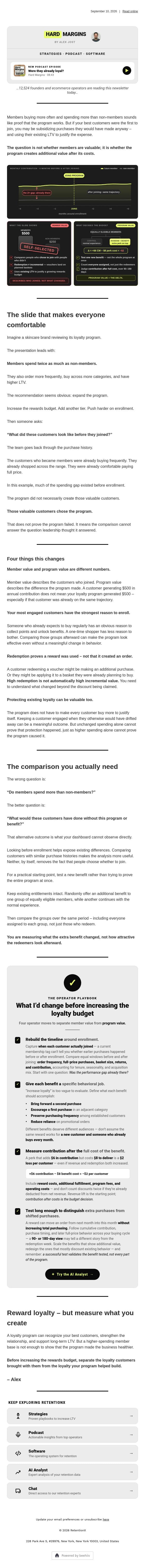 Were they already loyal? email from RetentionX screenshot