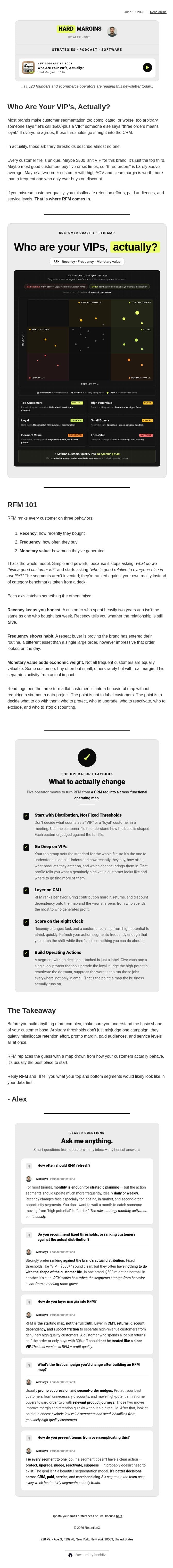 Who are your VIP's, actually? email from RetentionX screenshot