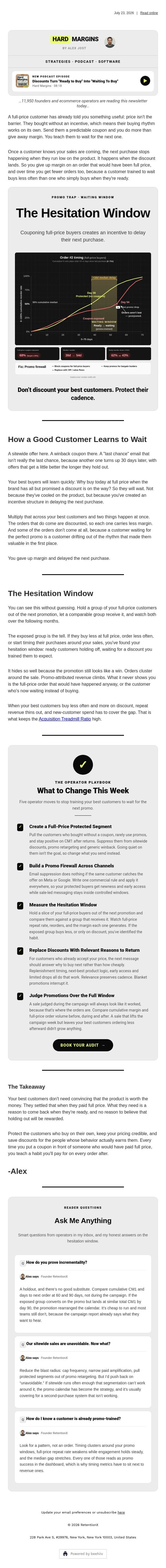 Discounts Turn “Ready to Buy” into “Waiting to Buy” email from RetentionX screenshot