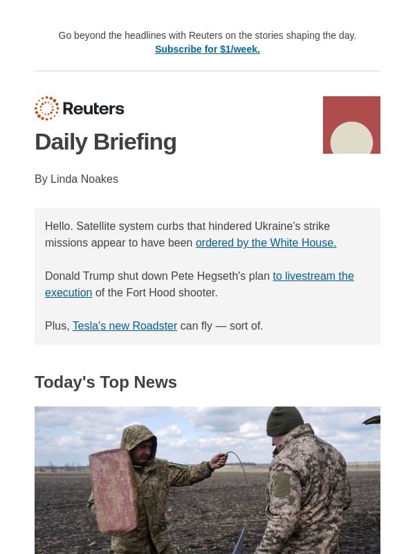 White House ordered Starshield slowdown email from Reuters