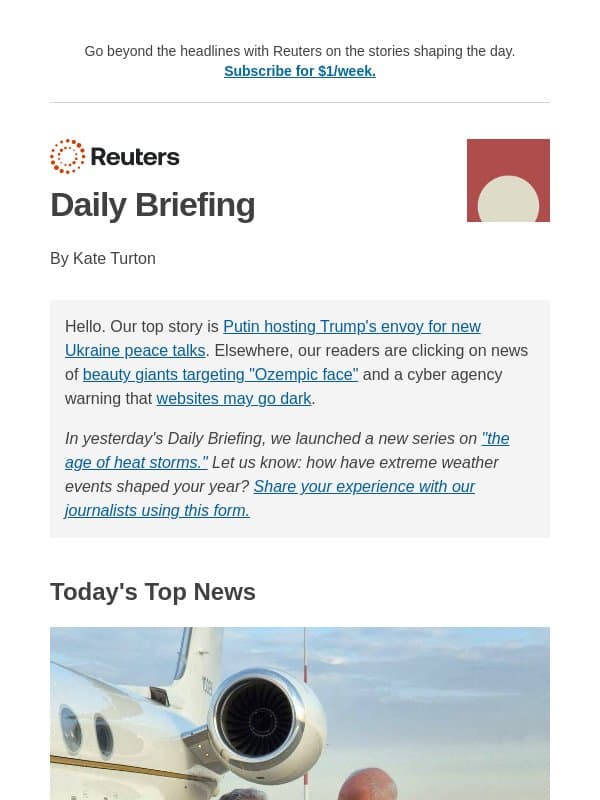 Websites could go dark email from Reuters