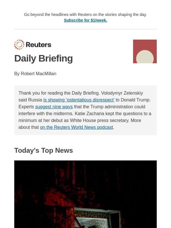 'Ostentatious disrespect' for Donald Trump email from Reuters