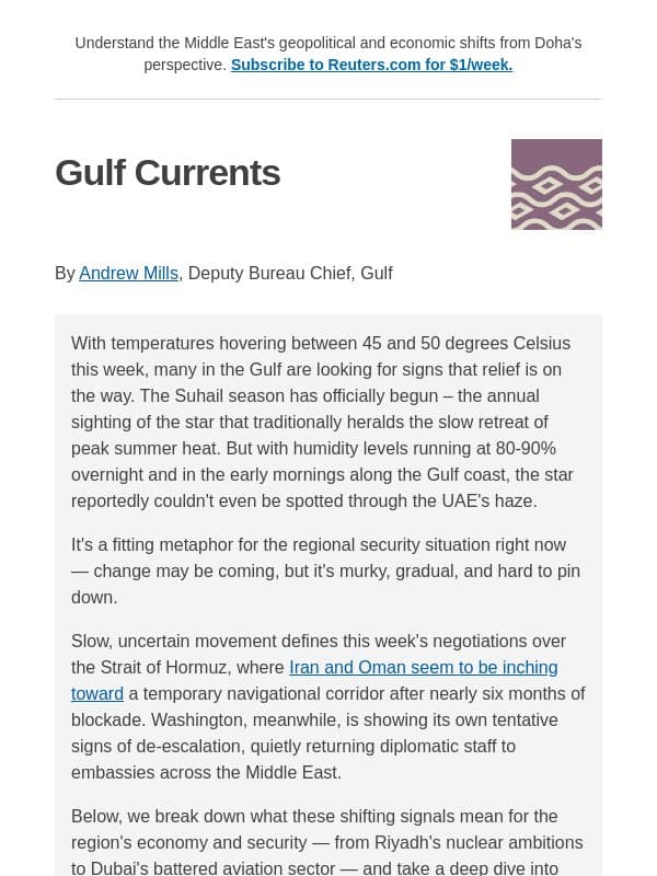 Can US pressure stem cash flows to Iran? email from Reuters