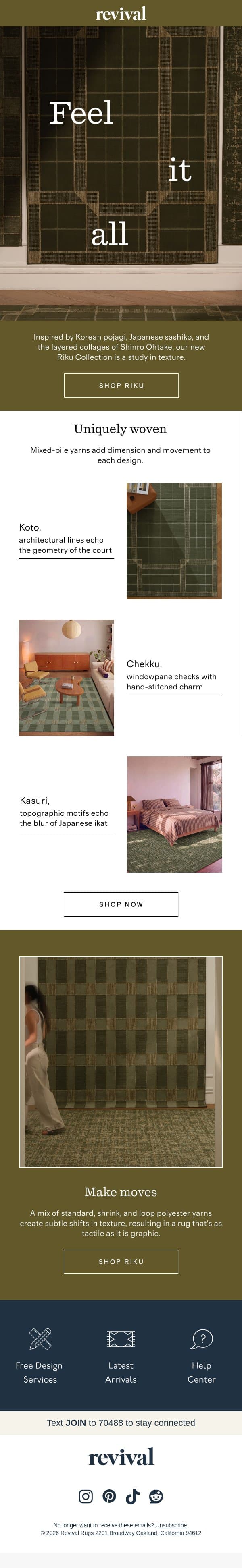 Texture worth a closer look email from Revival Rug screenshot