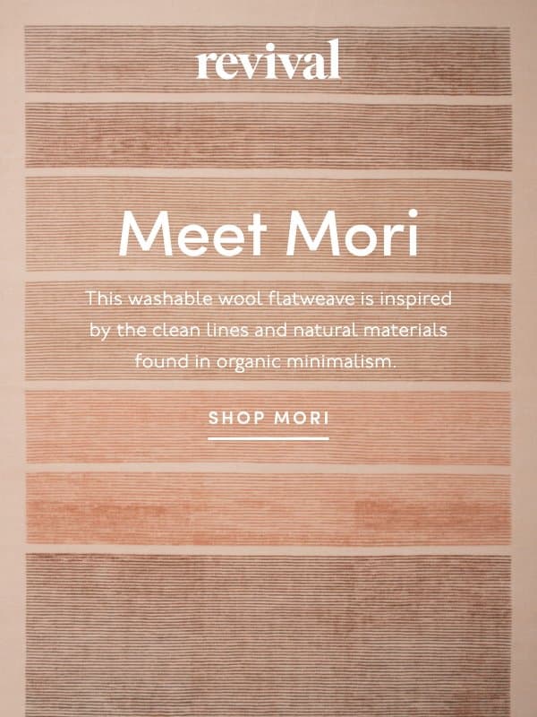 Clean lines for real-life messes email from Revival Rug