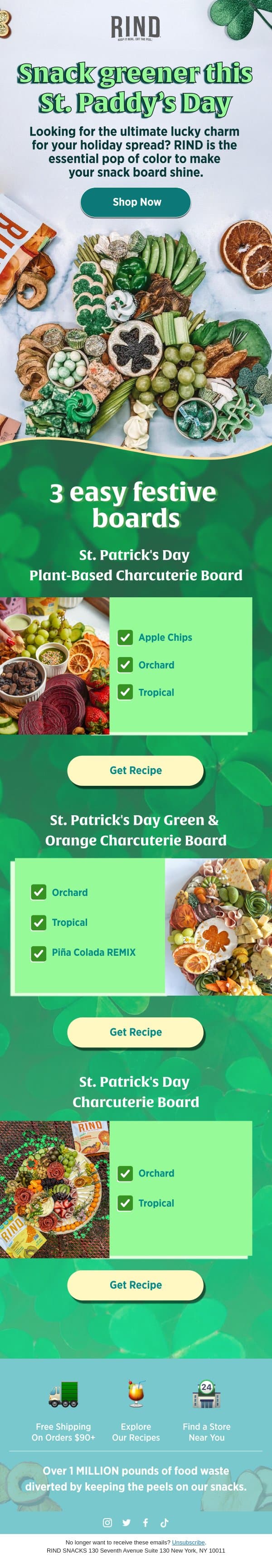 Luck of the Peel ππππ₯ email from RIND Snacks screenshot