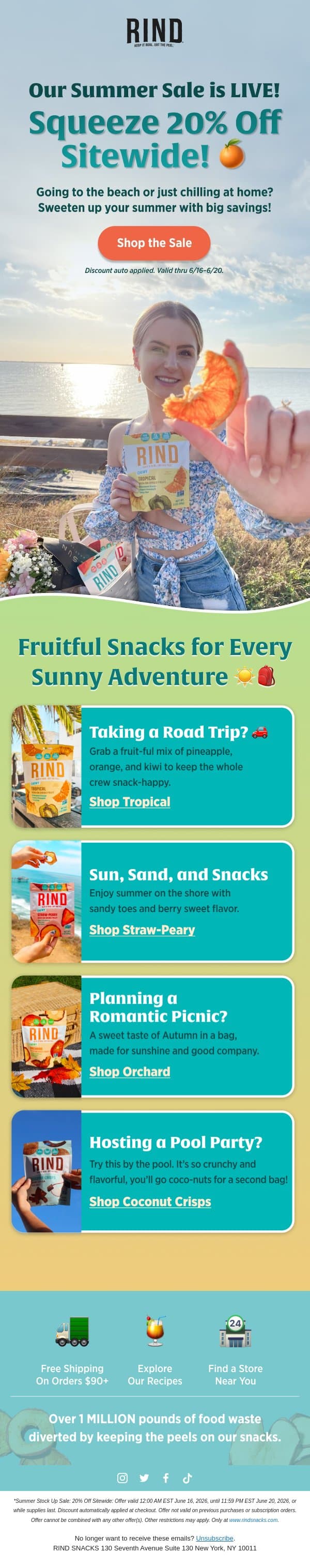 Don't miss out βοΈππ₯₯ππ email from RIND Snacks screenshot