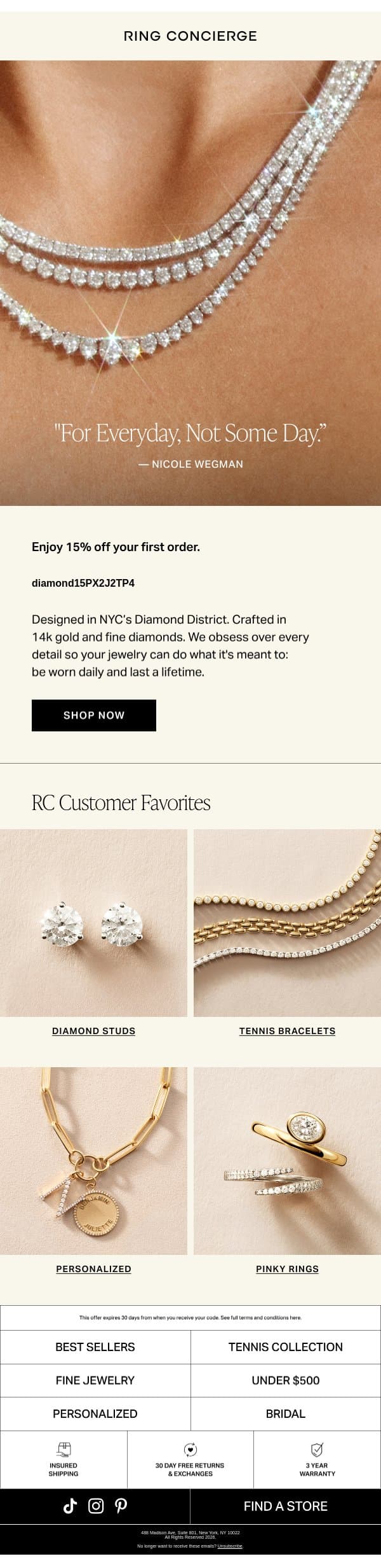 15% off is waiting email from Ring Concierge screenshot