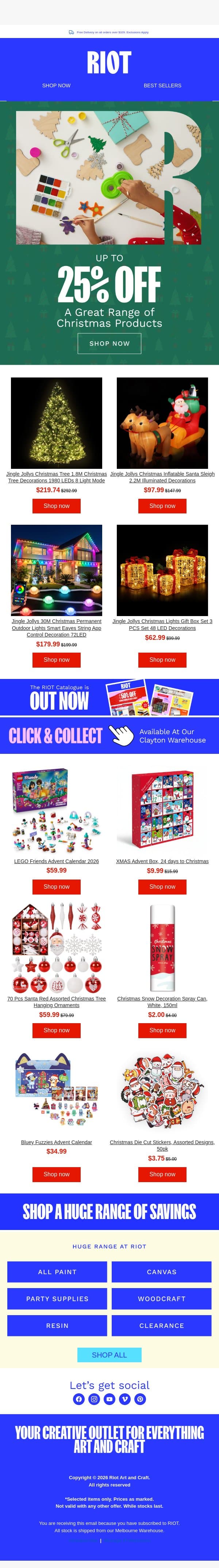 Get Ready For Christmas With Riot! email from Riot Art & Craft screenshot