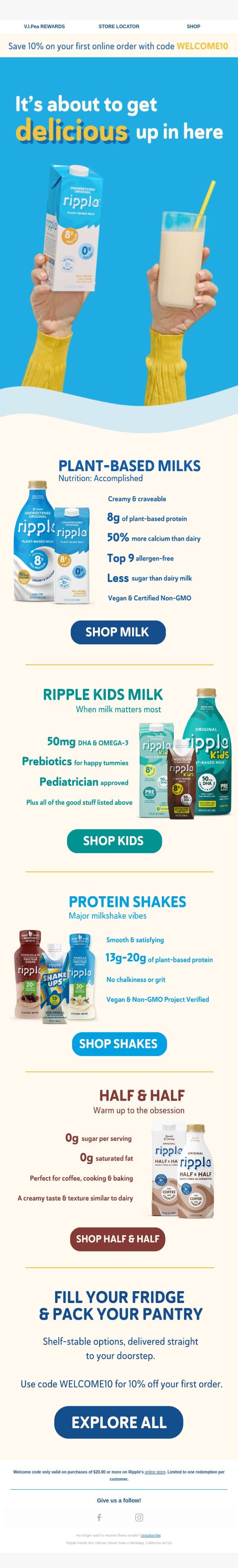 Finally, a plant-based alternative that does it all 🙌 email from Ripple Foods screenshot