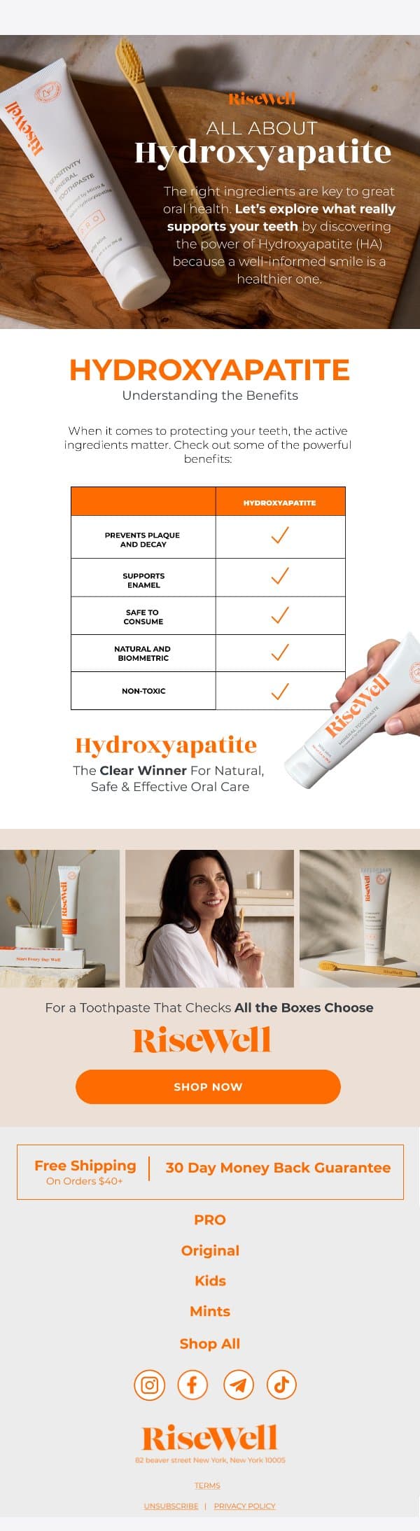 Meet the ingredient changing oral care.π¦· email from Risewell screenshot