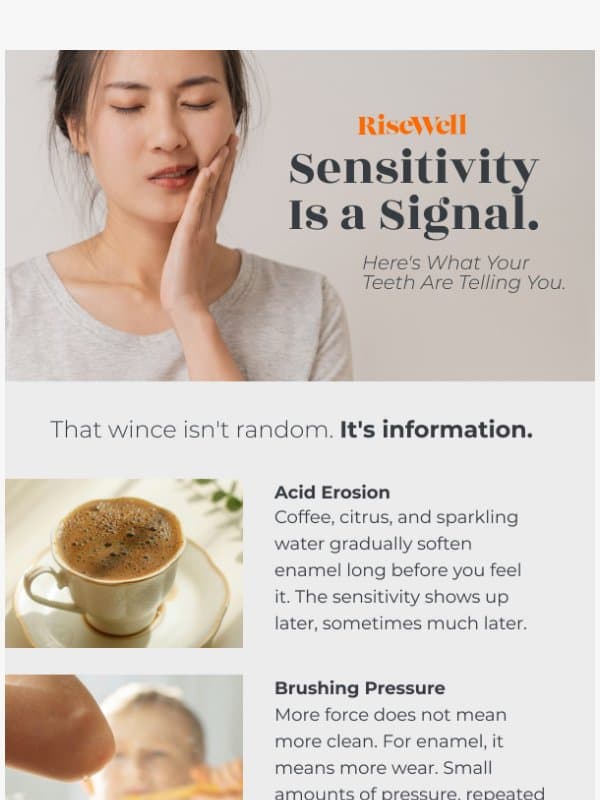 Sharp pain when something cold hits?🧊 email from Risewell