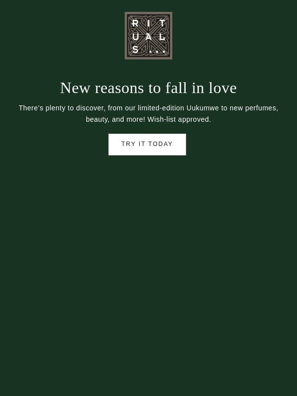New arrivals just landed email from Rituals