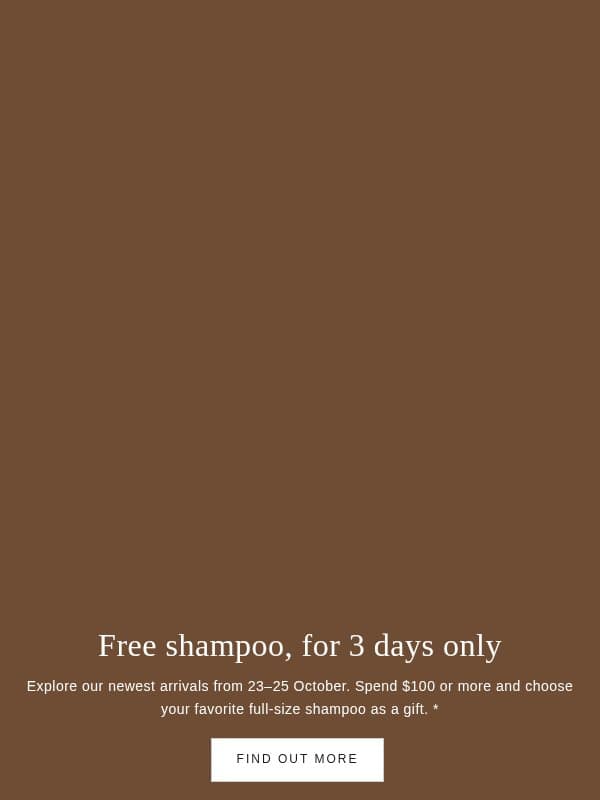Get a free full-size shampoo email from Rituals
