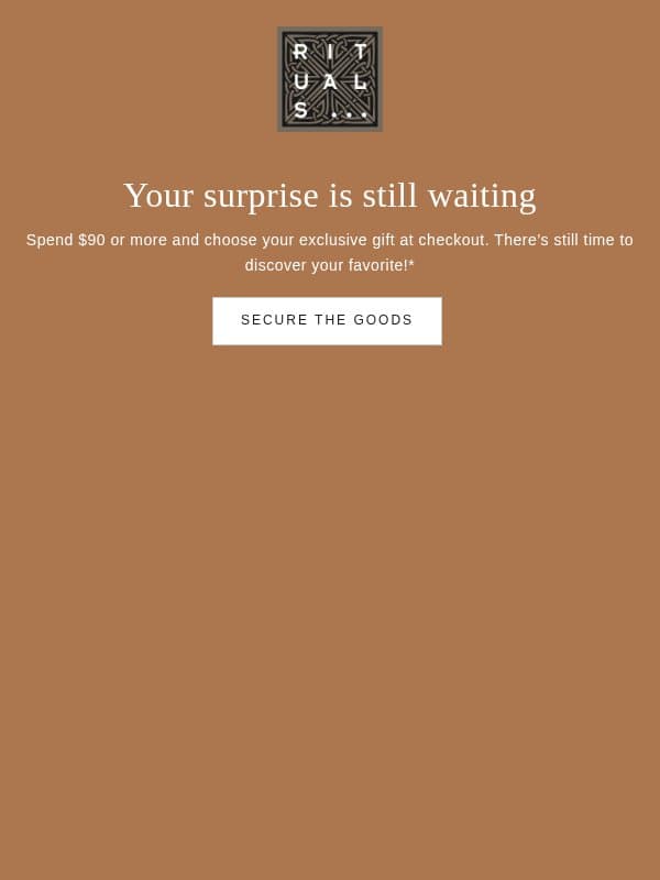 Last chance for your surprise gift! email from Rituals