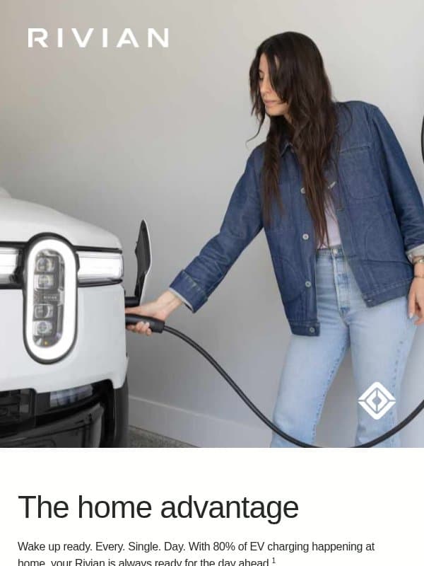 Imagine never visiting a gas station again email from Rivian