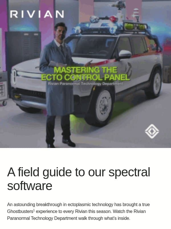 Ectoplasmic breakthrough confirmed email from Rivian
