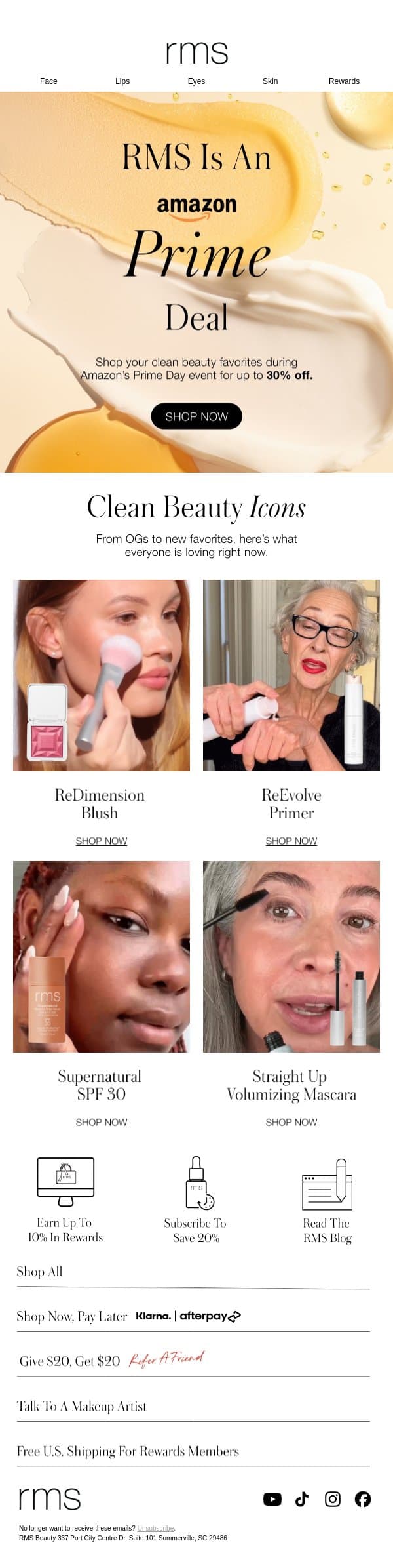 Amazon Prime π€ RMS email from RMS Beauty screenshot