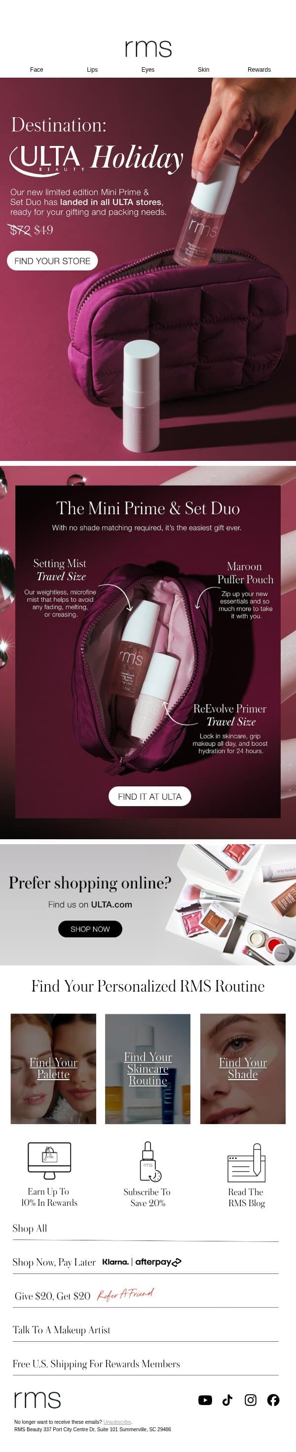 Look What Landed At ULTA ๐ email from RMS Beauty screenshot