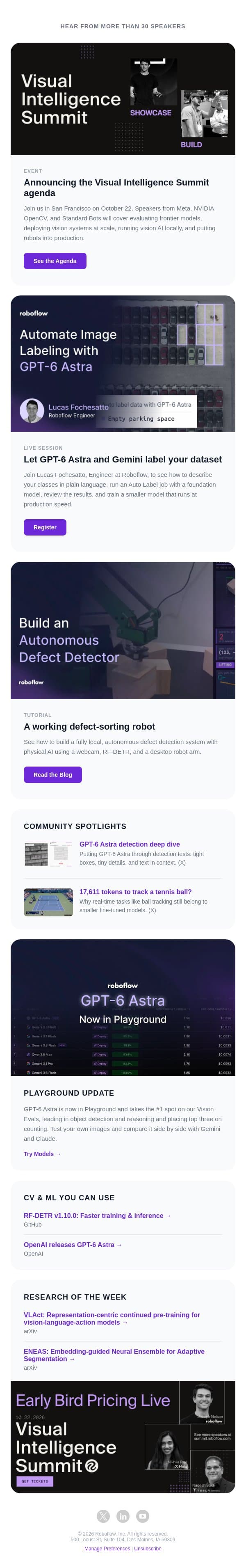 GPT-6 Astra in Roboflow email from Roboflow screenshot