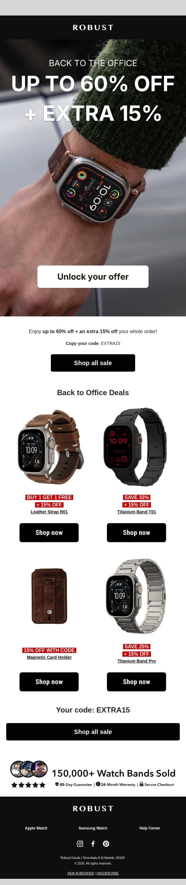 Back to Office Deals email from RobustGoods screenshot
