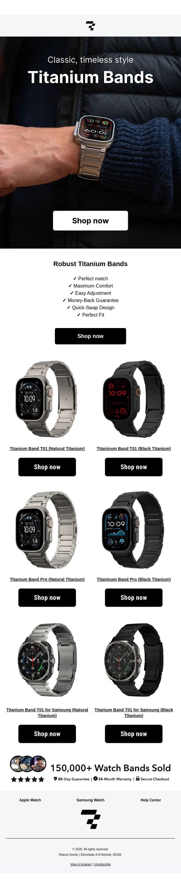 You need a Robust Titanium Band email from RobustGoods screenshot