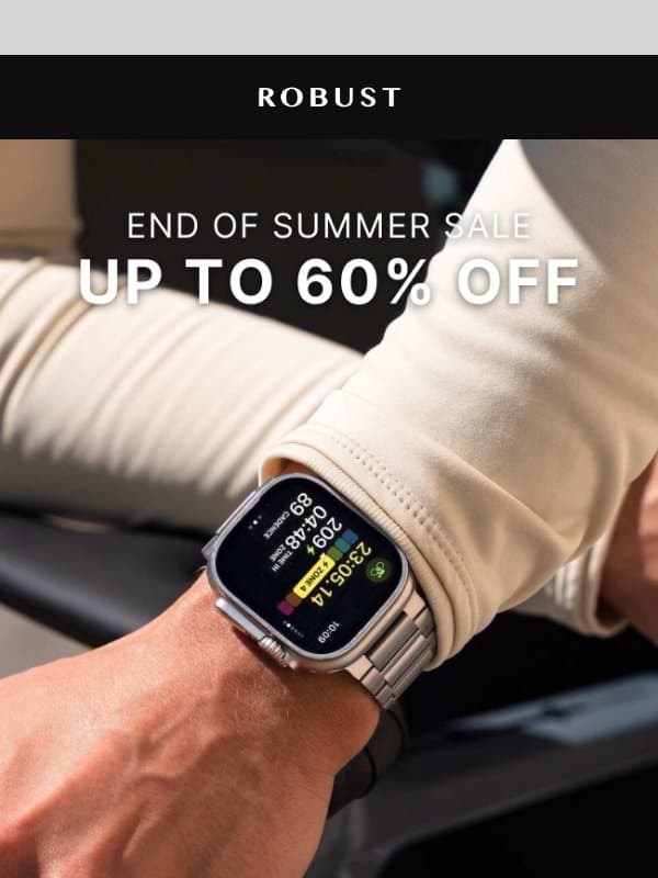 End of Summer Sale email from RobustGoods