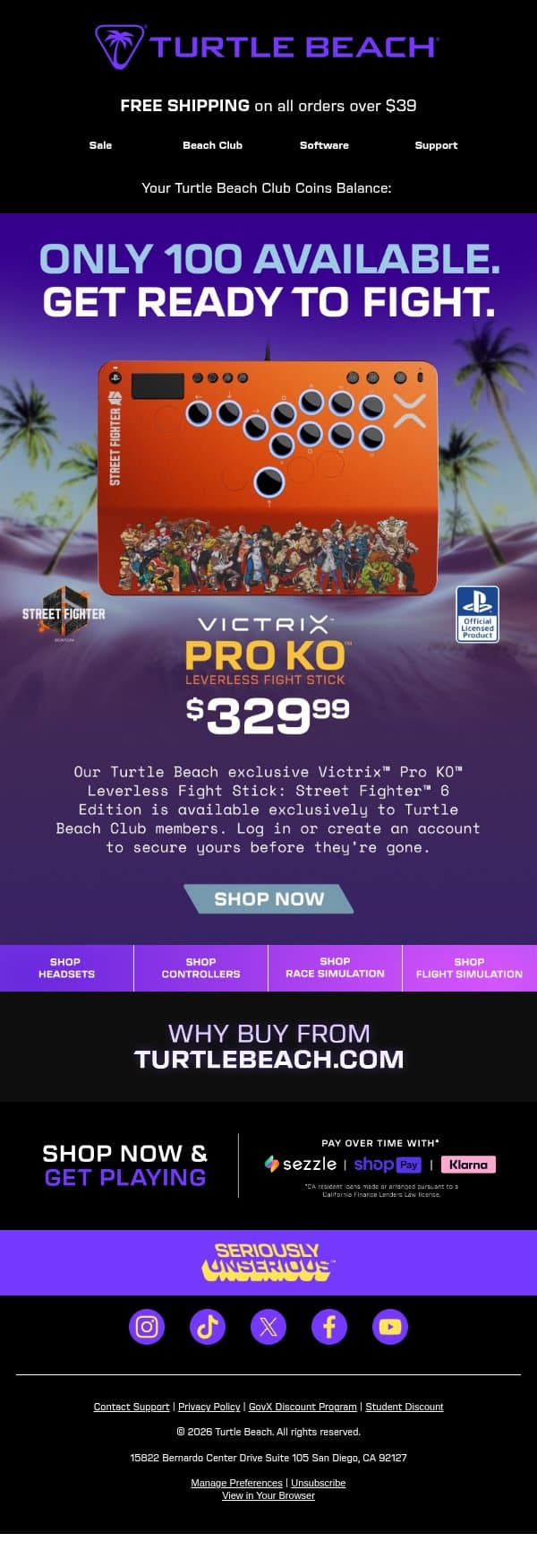 Limited Drop: Street Fighter 6 Victrix Pro KO email from ROCCAT screenshot