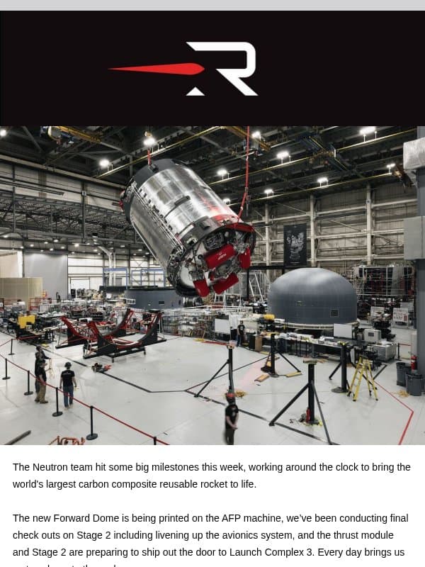 Inside the factory: Neutron is coming together 🚀 email from Rocket Lab