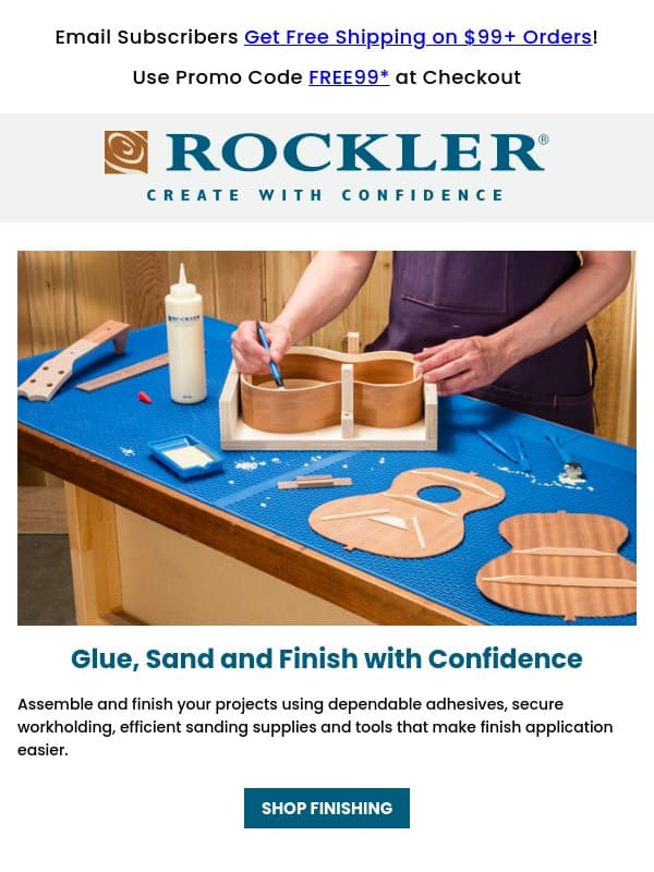 A Better Finish Starts with Better Prep email from Rockler