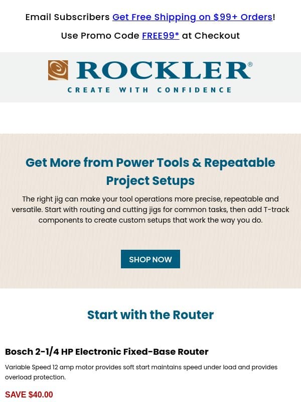 More Precision, Less Guesswork: Jigs for Better Builds email from Rockler