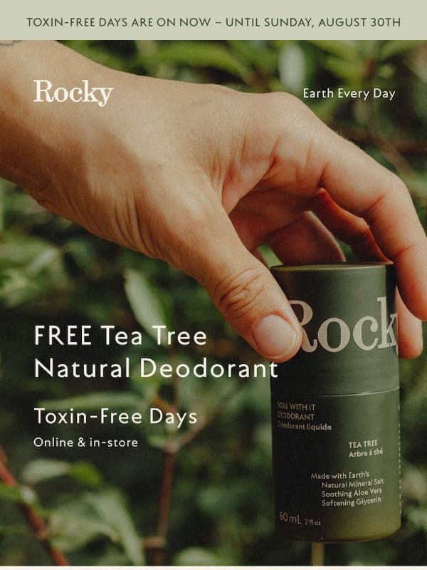 Don't forget your FREE gift email from Rocky Mountain Soap Company