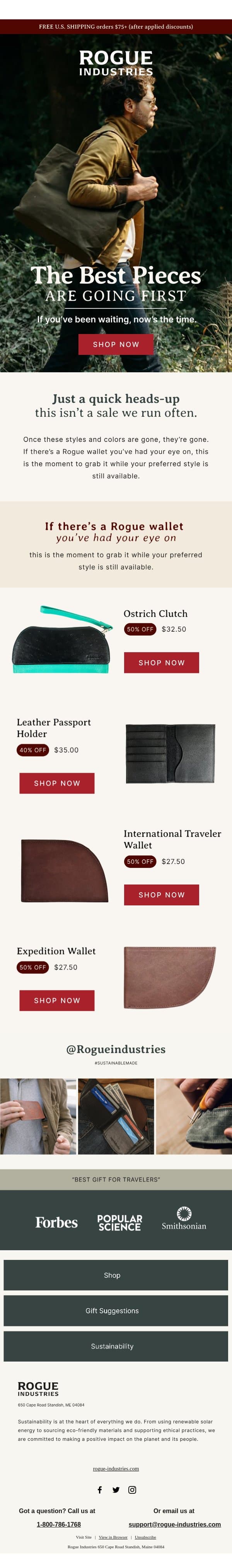 Almost Gone, Last Chance email from Rogue Industries screenshot