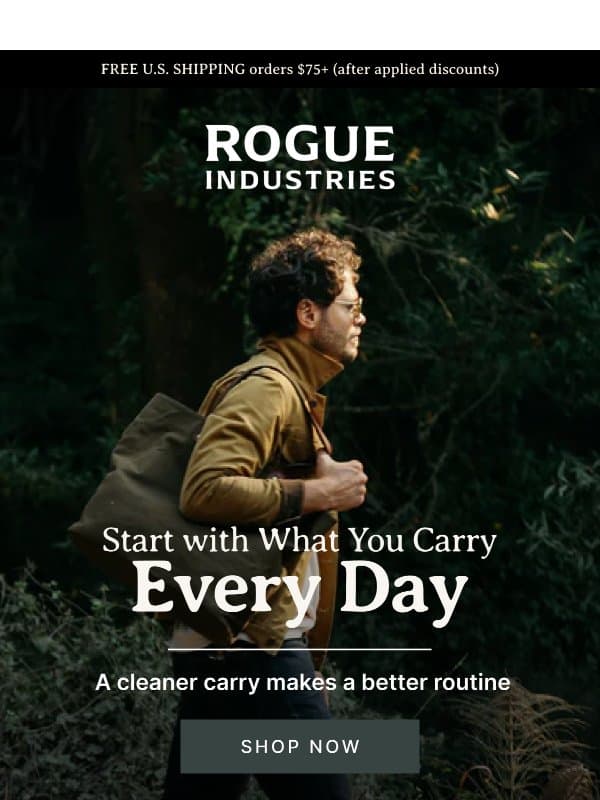 Spring Clean What You Carry email from Rogue Industries