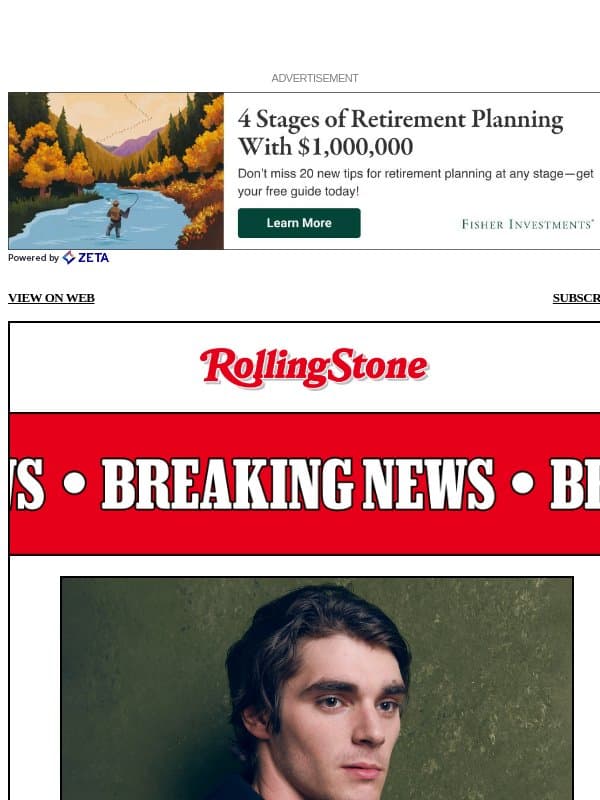 RJ Mitte, 'Breaking Bad' Star Who Played Walt Jr., Dead at 34 email from Rolling Stone